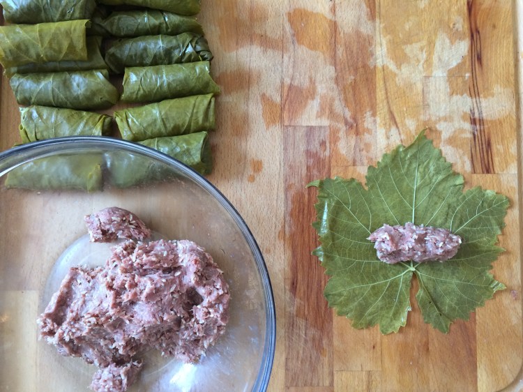 Lebanese Meat Stuffed Grape Leaves