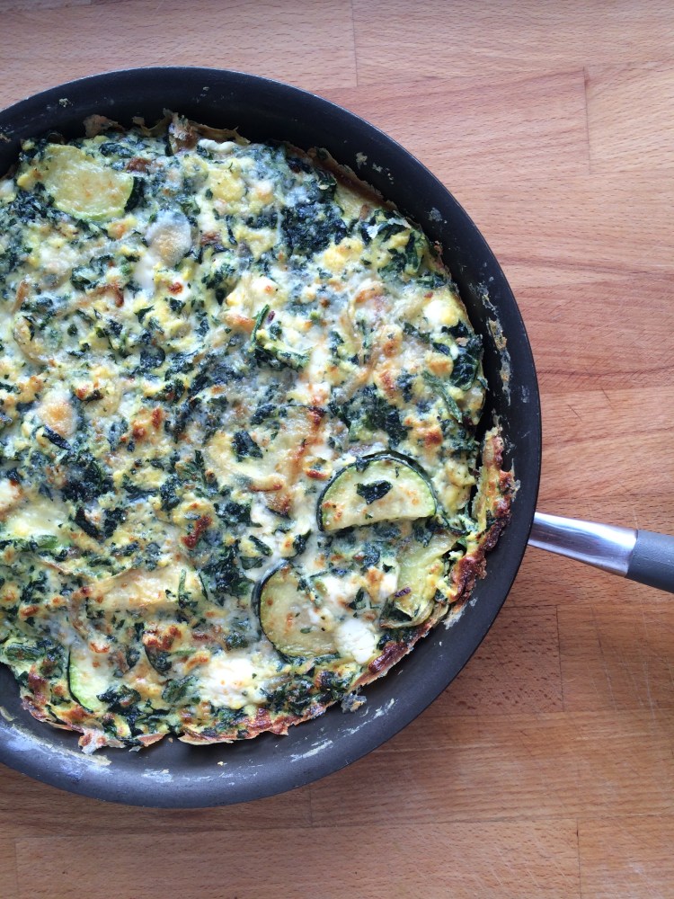 Spinach Zucchini and Feta Frittata