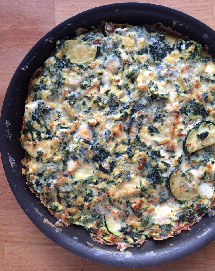 Spinach Zucchini and Feta Frittata