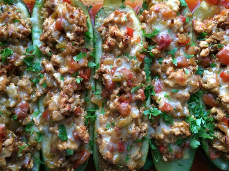 Turkey Taco Zucchini Boats