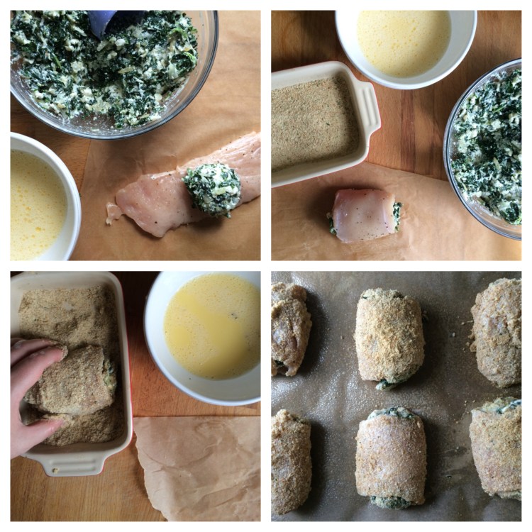 Spinach and Cheesey Chicken Roll-Ups 