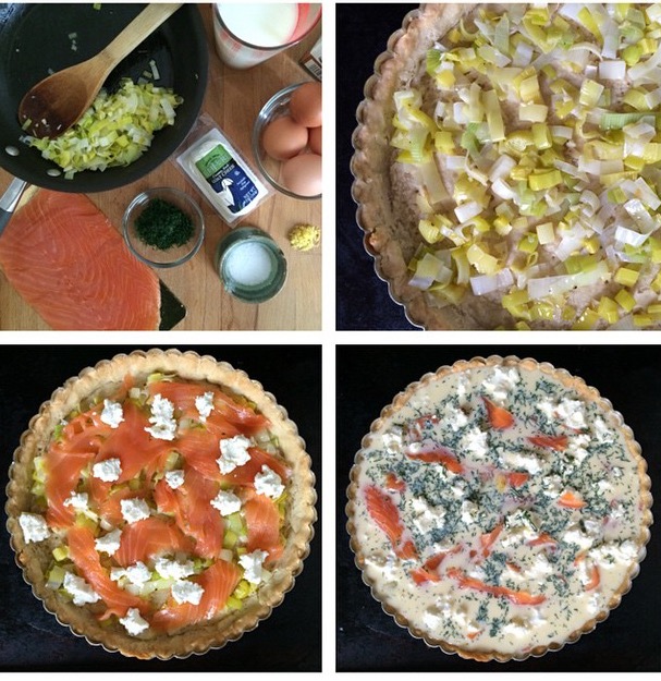 Smoked Salmon, Dill, and Goat Cheese Quiche