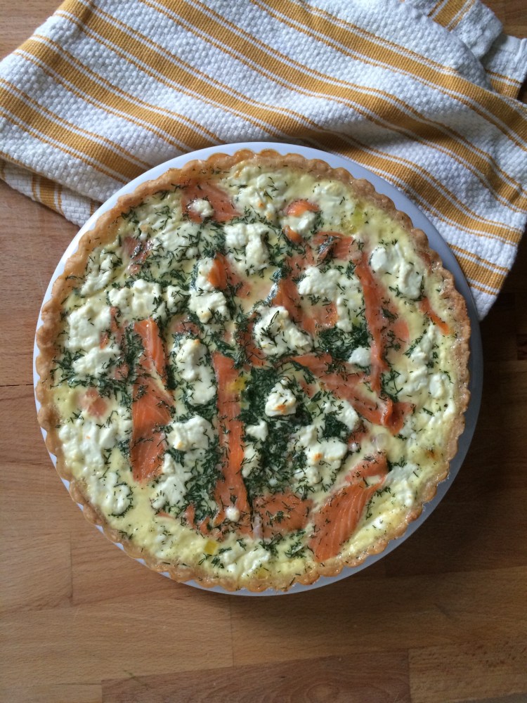 Smoked Salmon, Dill, and Goat Cheese Quiche