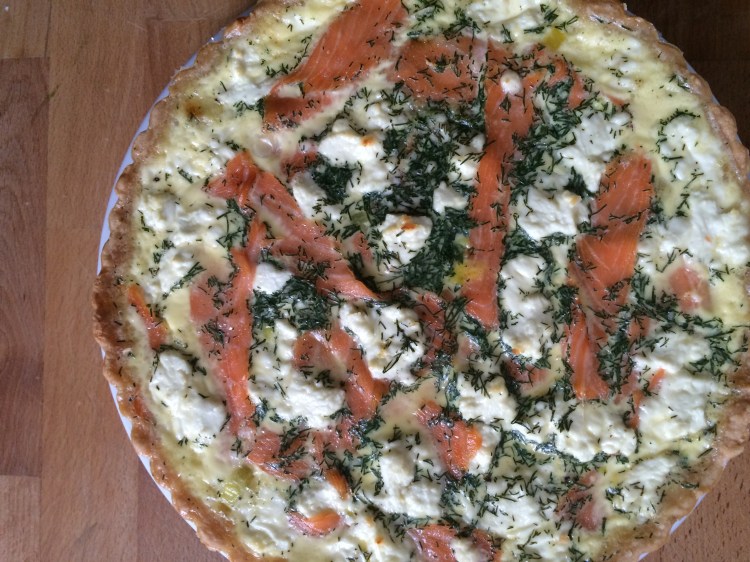 Smoked Salmon, Dill, and Goat Cheese Quiche
