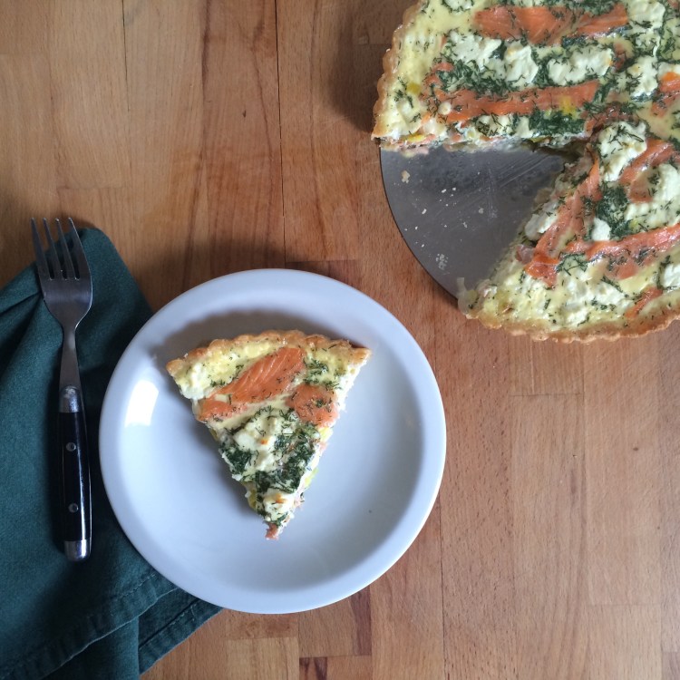 Smoked Salmon, Dill, and Goat Cheese Quiche