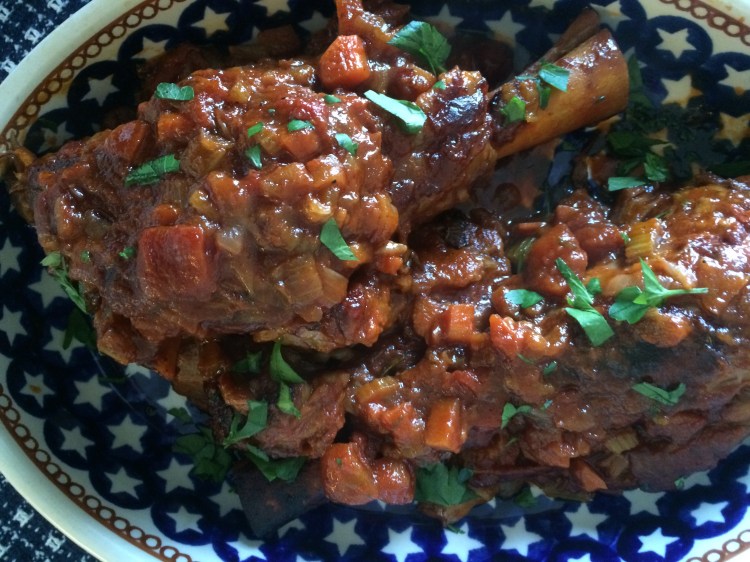Lamb Shanks with Parmesan Polenta and Mushrooms