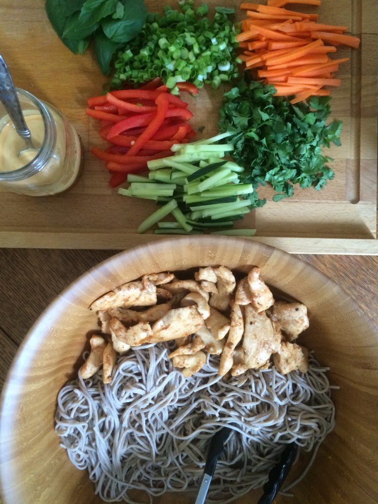 Sesame-Ginger Soba Noodle Salad with Chicken