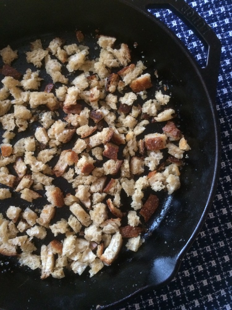 Kale Salad with Breadcrumb Croutons