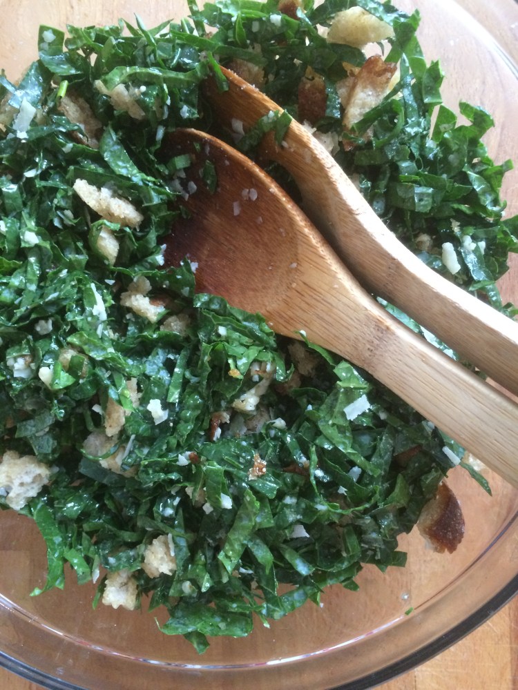 Kale Salad with Breadcrumb Croutons