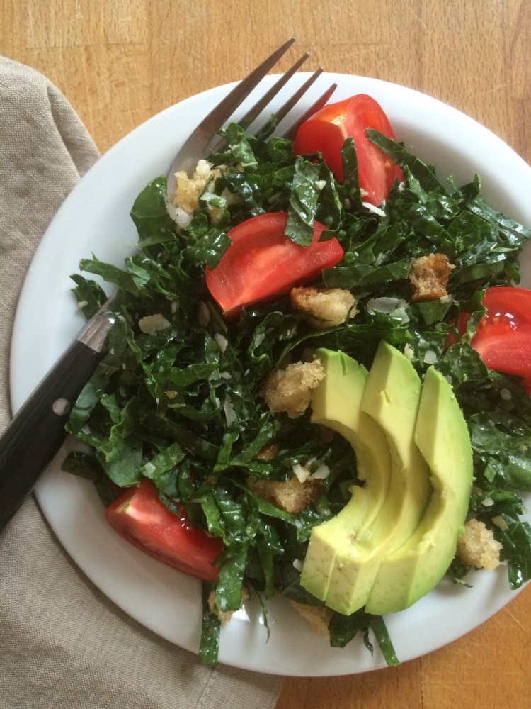 Kale Salad with Breadcrumb Croutons